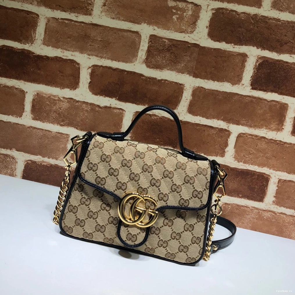 First bag ru GUCCI mini Marmont bag handle top GG 0730